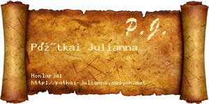 Pátkai Julianna névjegykártya